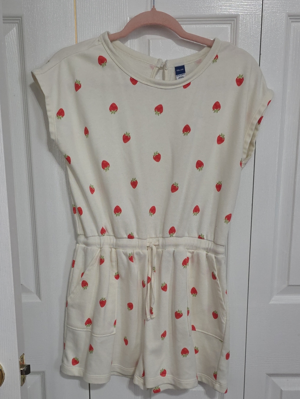 Old Navy Cream Strawberry Print Romper